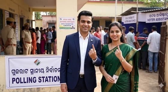 ନିର୍ବାଚନ ଫିଭର : ସ୍ତ୍ରୀଙ୍କ ସହ ବୁଥ୍ରେ ଭୋଟ୍ ଦେଲେ ଜିତ ଆଦାନୀ ନିର୍ବାଚନ ଫିଭର : ସ୍ତ୍ରୀଙ୍କ ସହ ବୁଥ୍ରେ ଭୋଟ୍ ଦେଲେ ଜିତ ଆଦାନୀ